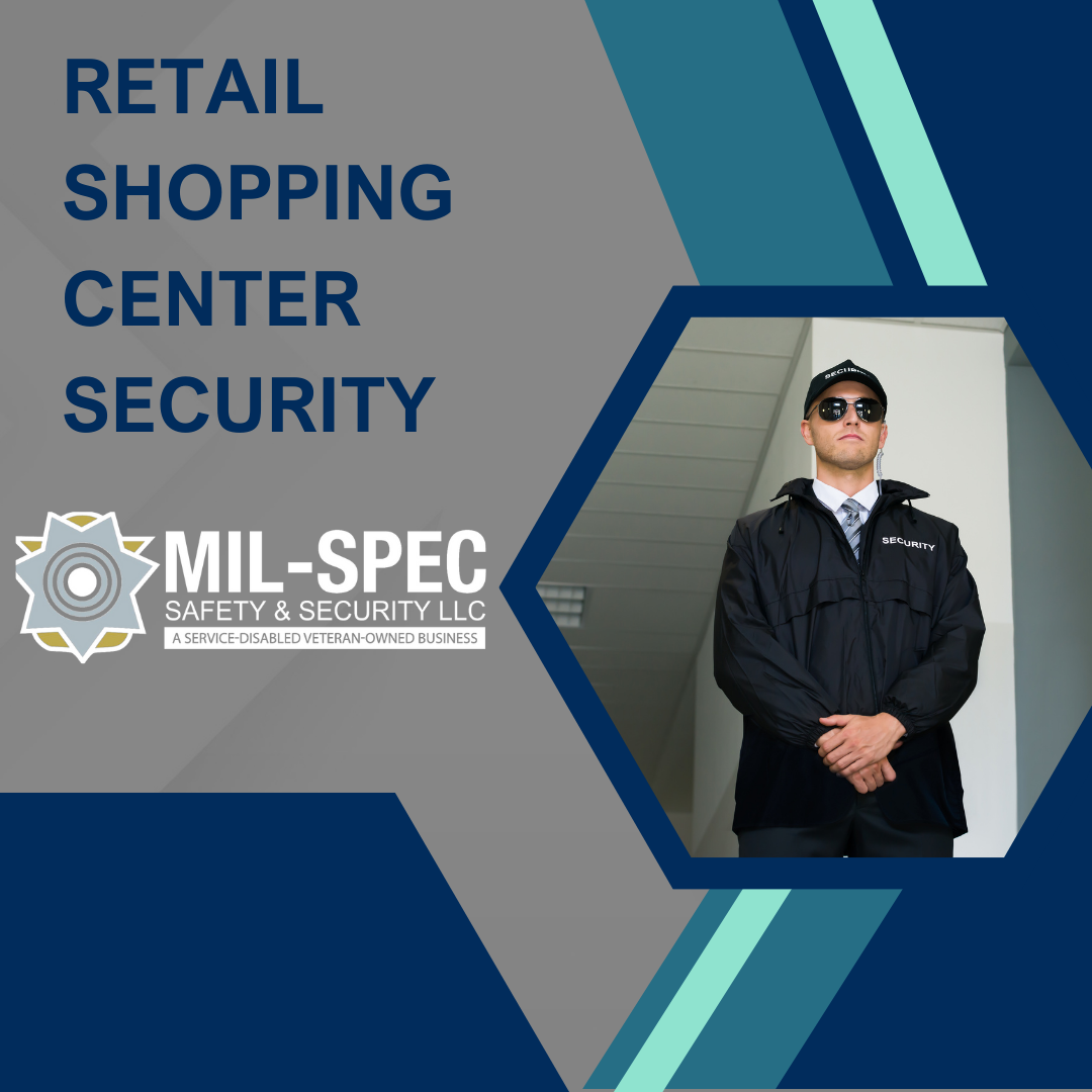 Mil Spec Security logo with text: Elevating Retail Shopping Center Security.